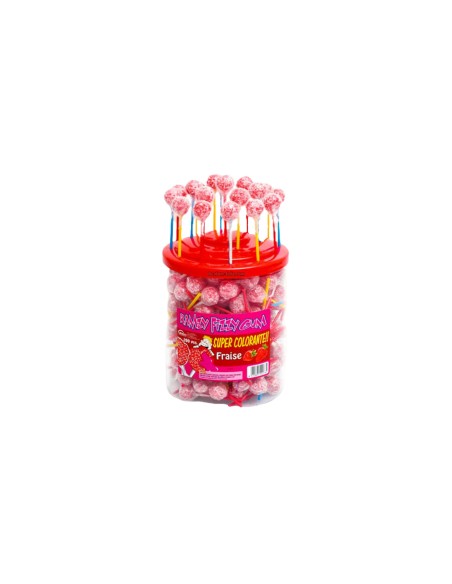SUCETTE RAMZY FIZZY GUM FRAISE SAC 200 PIECES