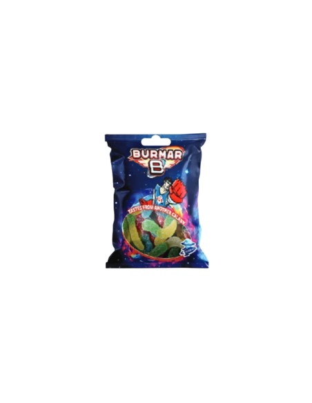 BONBON BURMAR SOUR ASSORTED WORMS 100g BOITE 14 SACHETS