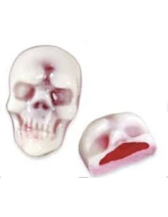 BONBON TÊTE DE MORT FRAISE FOURÉE LISSE HALAL SAC 1KG DULCEPLUS