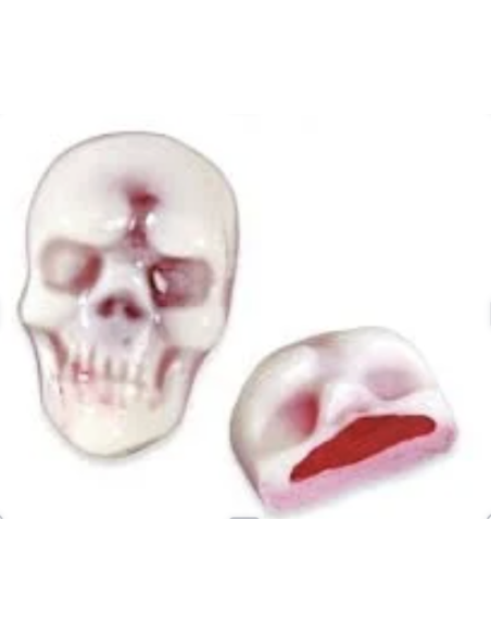 BONBON TÊTE DE MORT FRAISE FOURÉE LISSE HALAL SAC 1KG DULCEPLUS